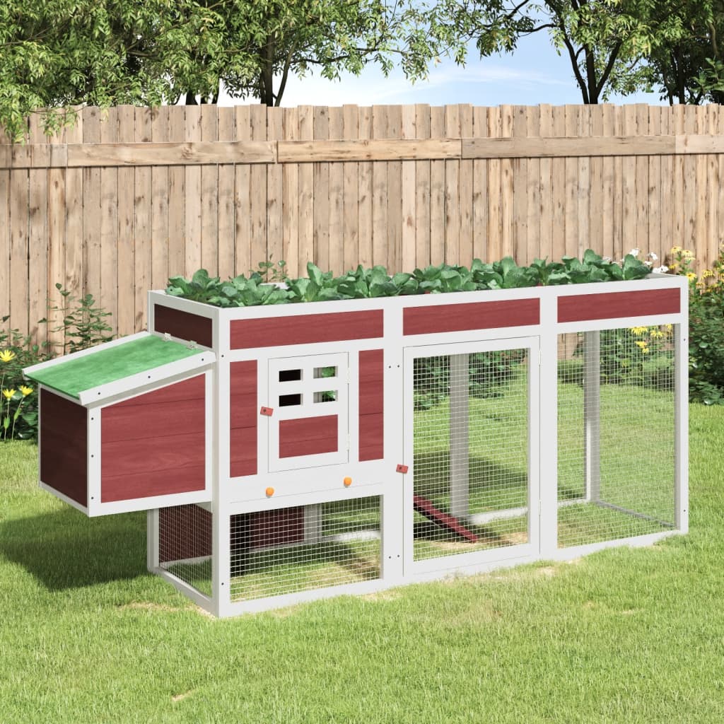 Vidaxl Poulet Coop 204x50x84 cm Pine solide mokkakakleur