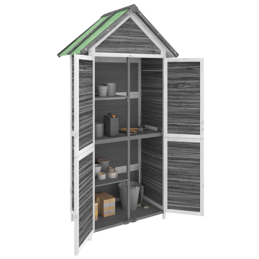 Vidaxl hangar de jardin 89x52.5x175 cm en pin massif gris