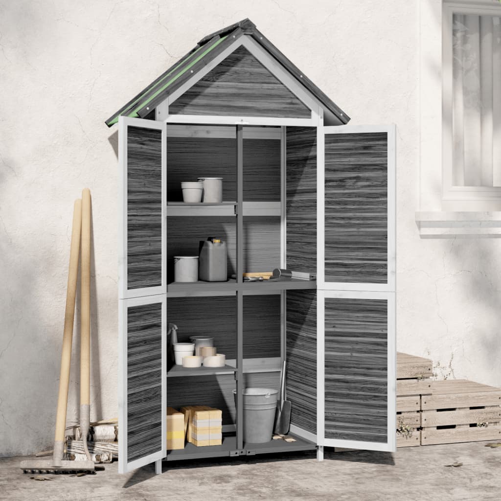 Vidaxl hangar de jardin 89x52.5x175 cm en pin massif gris