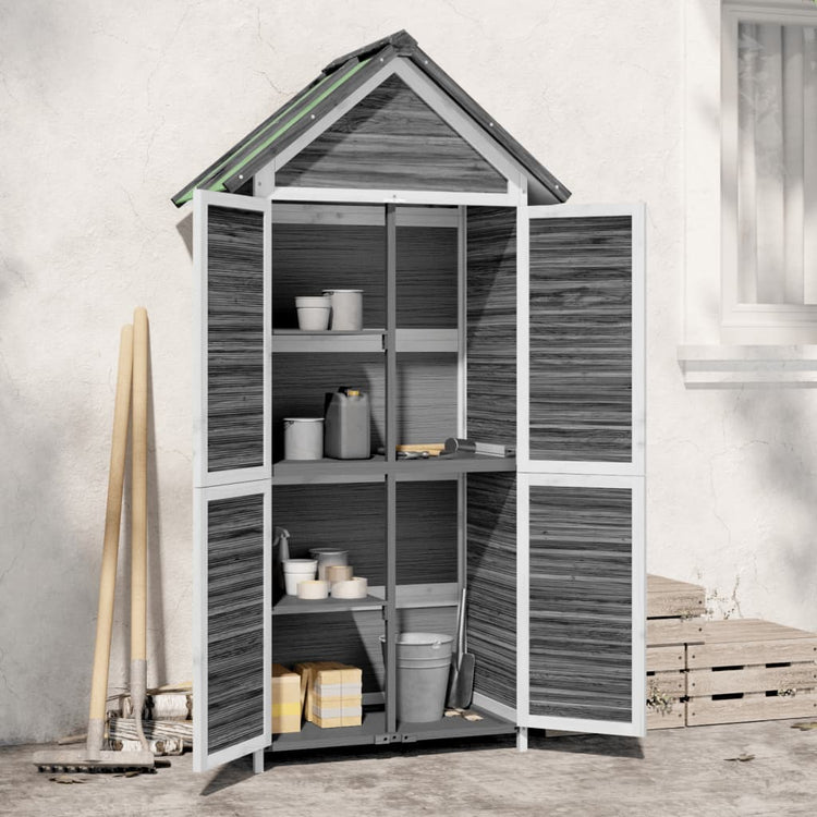 Vidaxl hangar de jardin 89x52.5x175 cm en pin massif gris