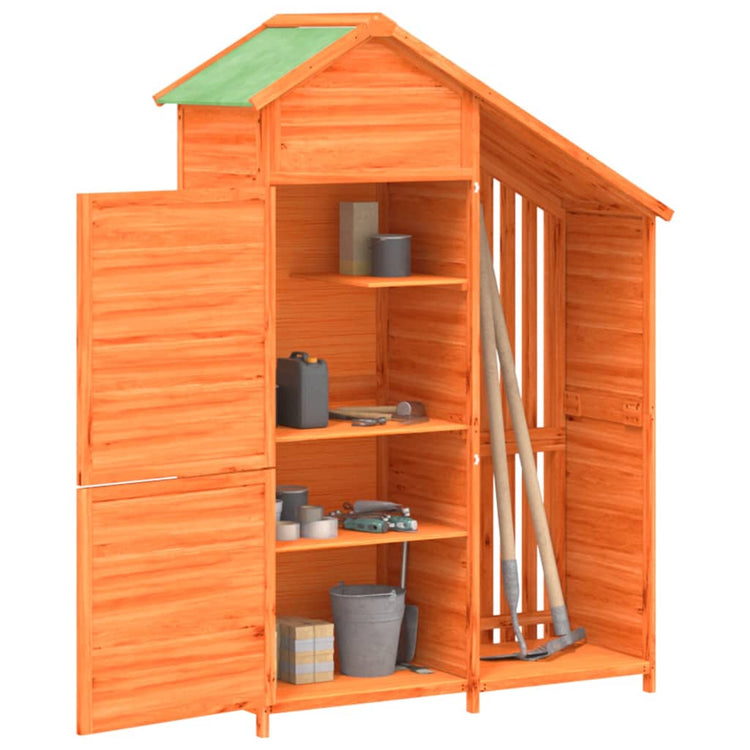Vidaxl jardin hangar 120x53.5x170 cm pin solide brun