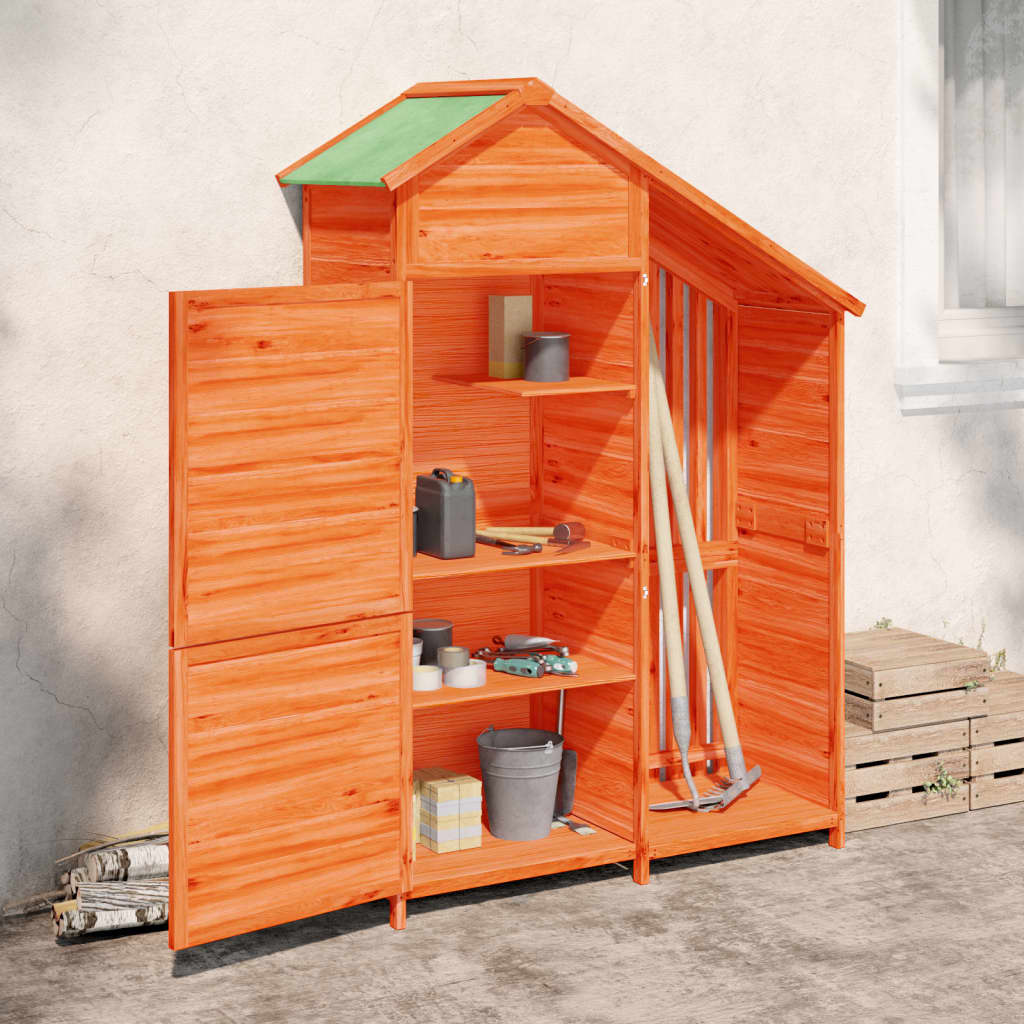 Vidaxl jardin hangar 120x53.5x170 cm pin solide brun