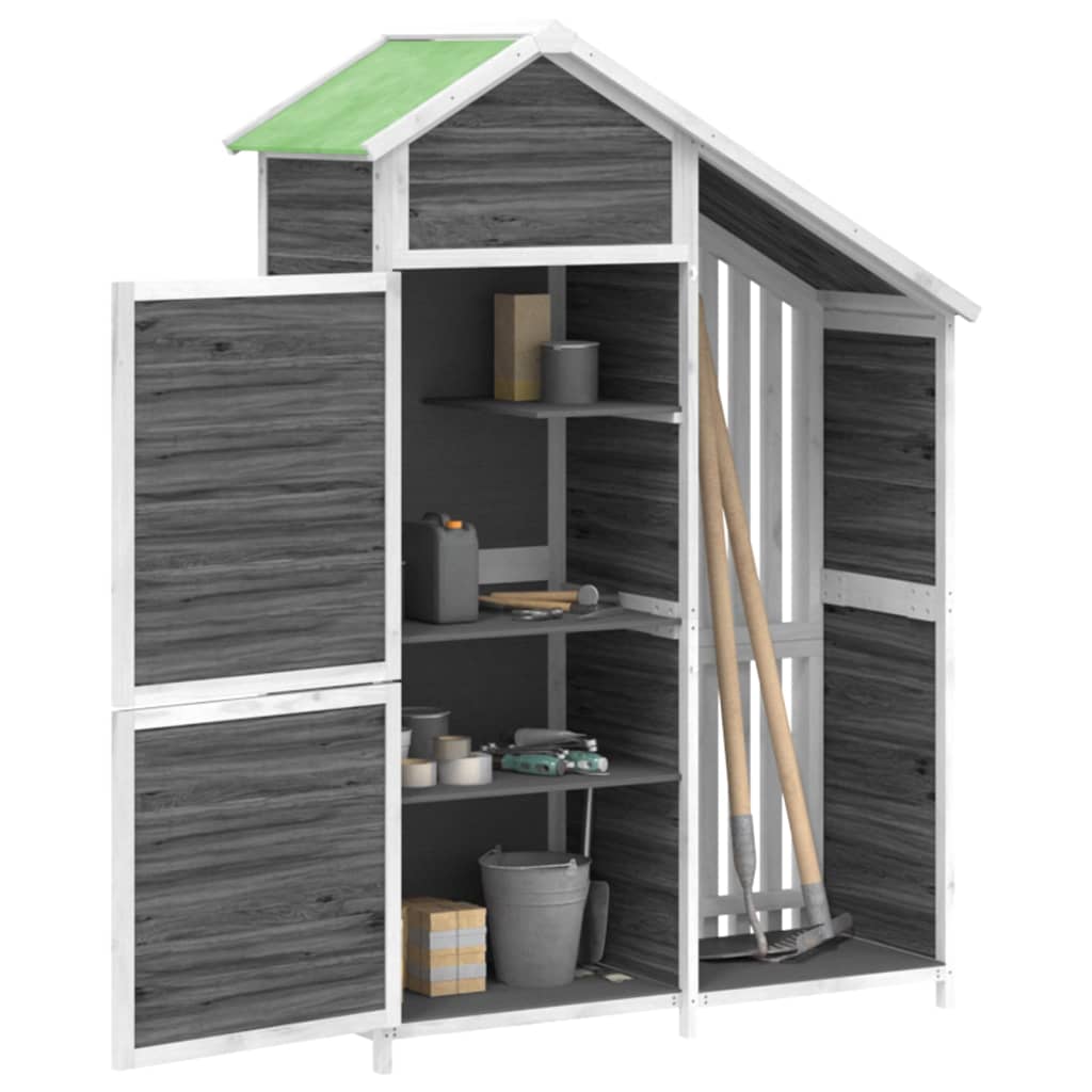 Vidaxl hangar de jardin 120x53.5x170 cm en pin massif gris
