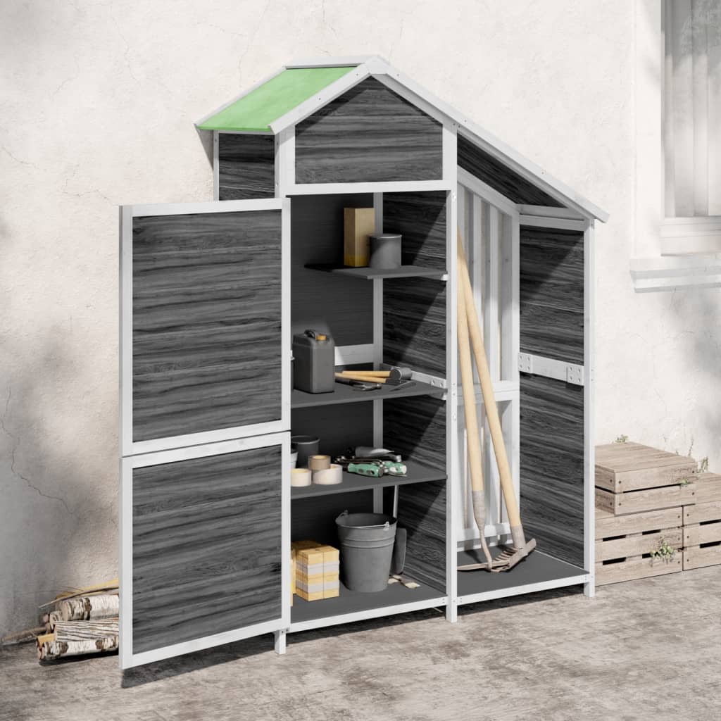 Vidaxl hangar de jardin 120x53.5x170 cm en pin massif gris