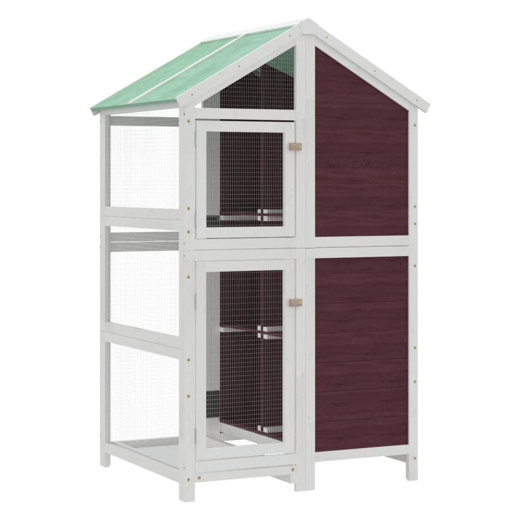 Vidaxl Aviary 97x81x152 cm Aguleuse en pin solide -colore