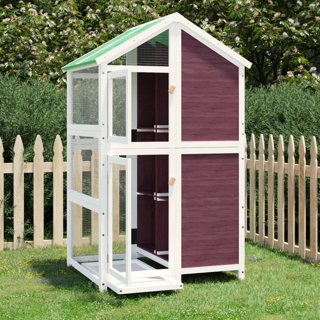 Vidaxl Aviary 97x81x152 cm Aguleuse en pin solide -colore