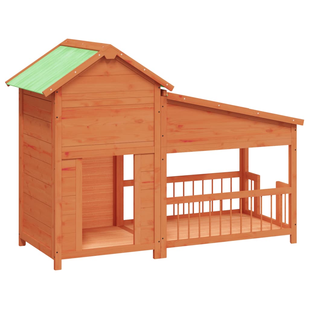 Vidaxl Dog Loft 143x60.5x109 cm Pine Solid Brown