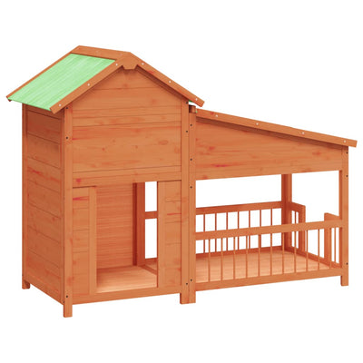 Vidaxl Dog Loft 143x60.5x109 cm Pine Solid Brown