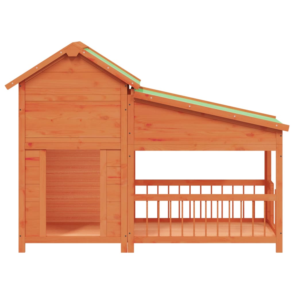 Vidaxl Dog Loft 143x60.5x109 cm Pine Solid Brown