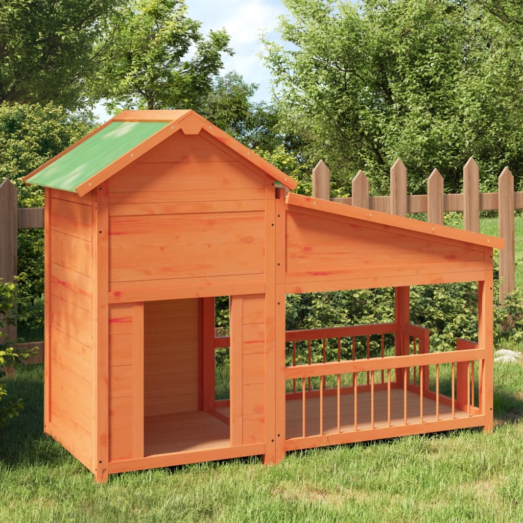 Vidaxl Dog Loft 143x60.5x109 cm Pine Solid Brown