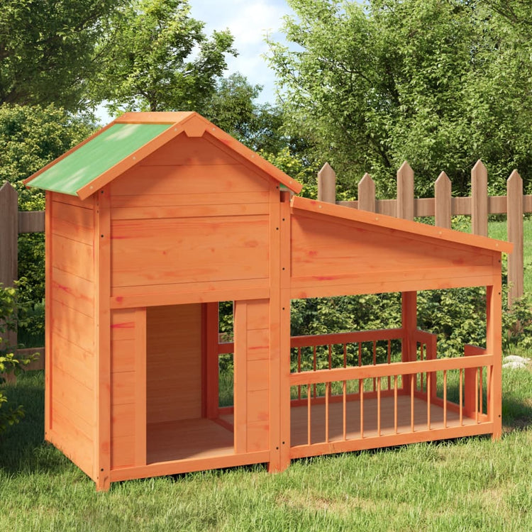 Vidaxl Dog Loft 143x60.5x109 cm Pine Solid Brown