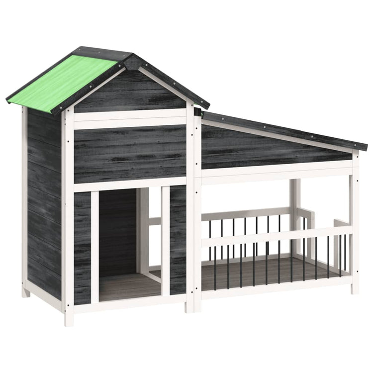 Vidaxl Dog Loft 143x60.5x109 cm Gris gris de pin massif