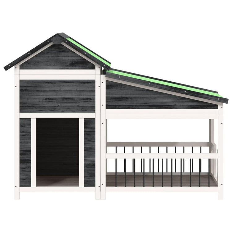 Vidaxl Dog Loft 143x60.5x109 cm Gris gris de pin massif