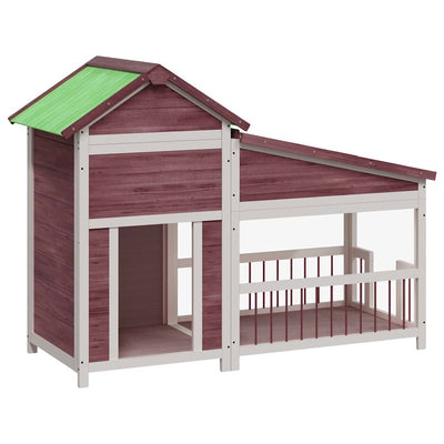 Vidaxl Dog Loft 143x60.5x109 cm Aguleuse en pin solide -Colore
