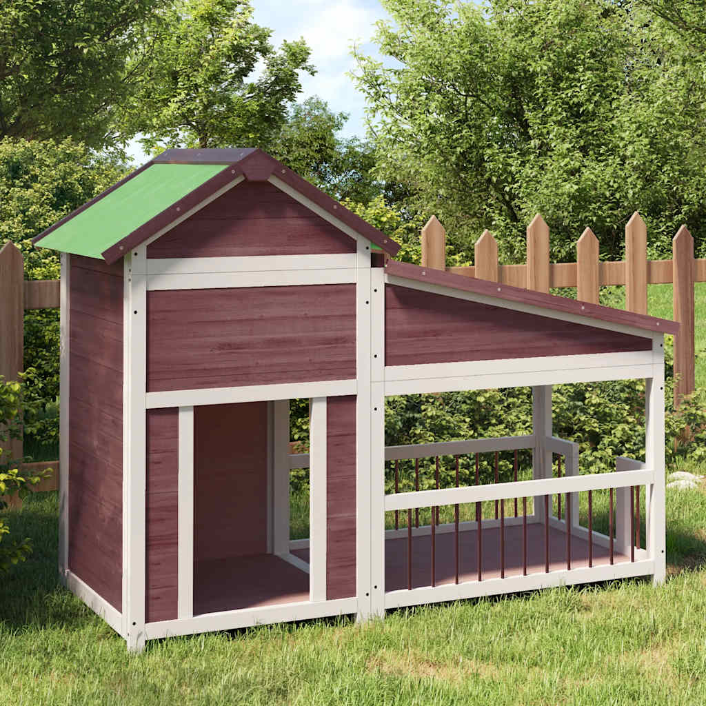 Vidaxl Dog Loft 143x60.5x109 cm Aguleuse en pin solide -Colore
