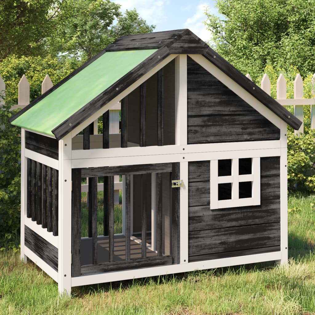 Vidaxl Dog Loft 96x60.5x87 cm Solid Pine Grey