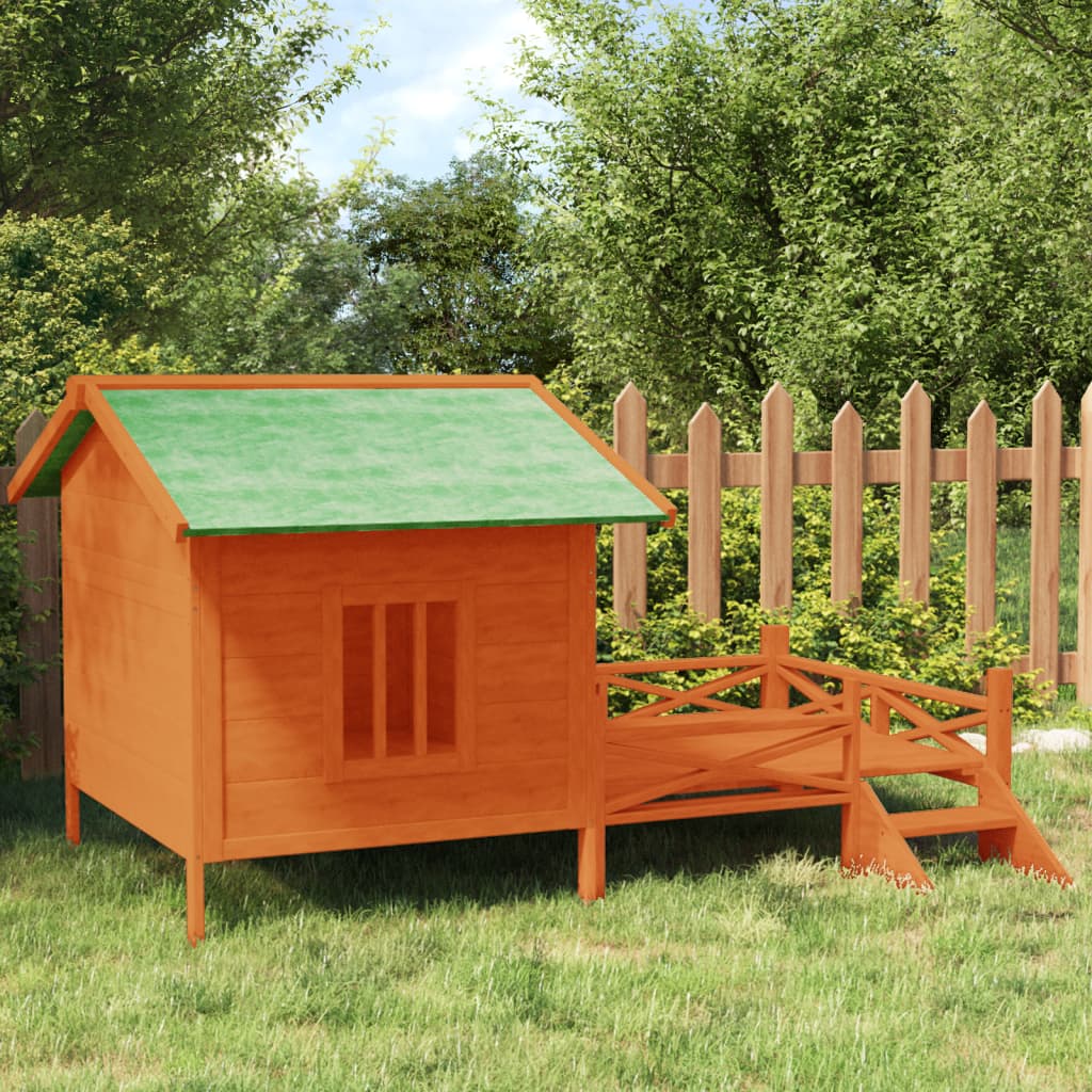 Vidaxl Dog Loft 159x120x88.5 cm Pine Solid Brown Brown