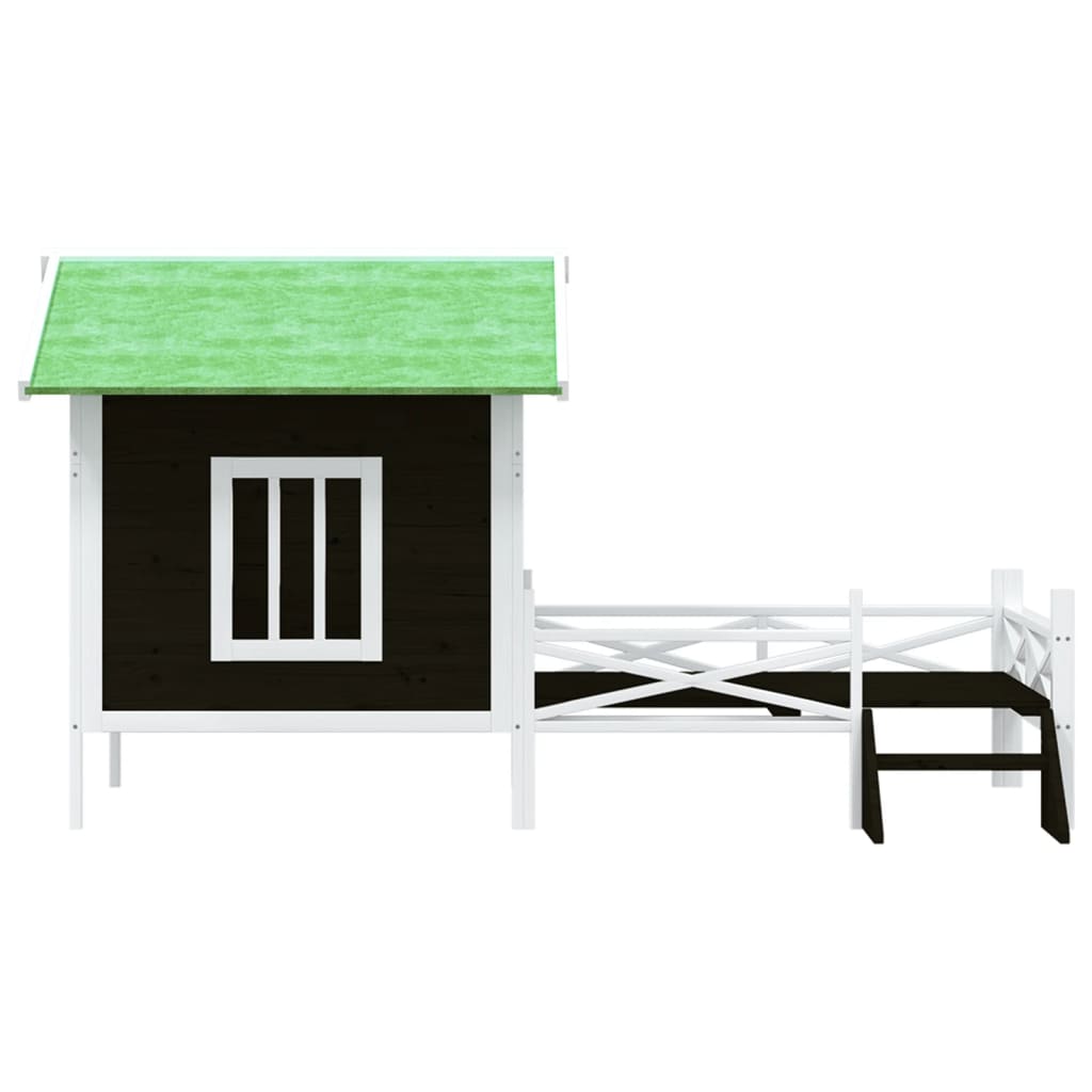 Vidaxl Dog Loft 159x120x88.5 cm Gris gris de pin massif