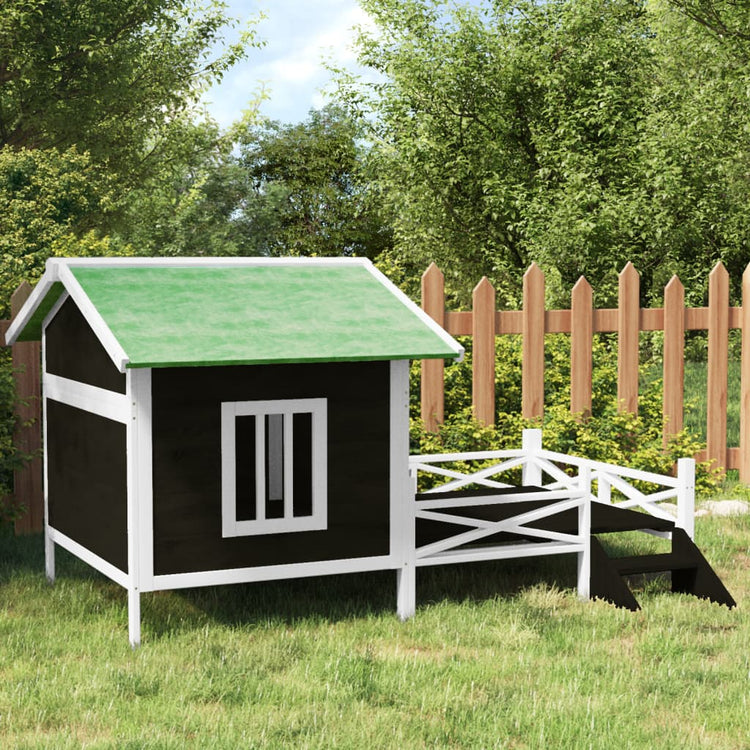 Vidaxl Dog Loft 159x120x88.5 cm Gris gris de pin massif