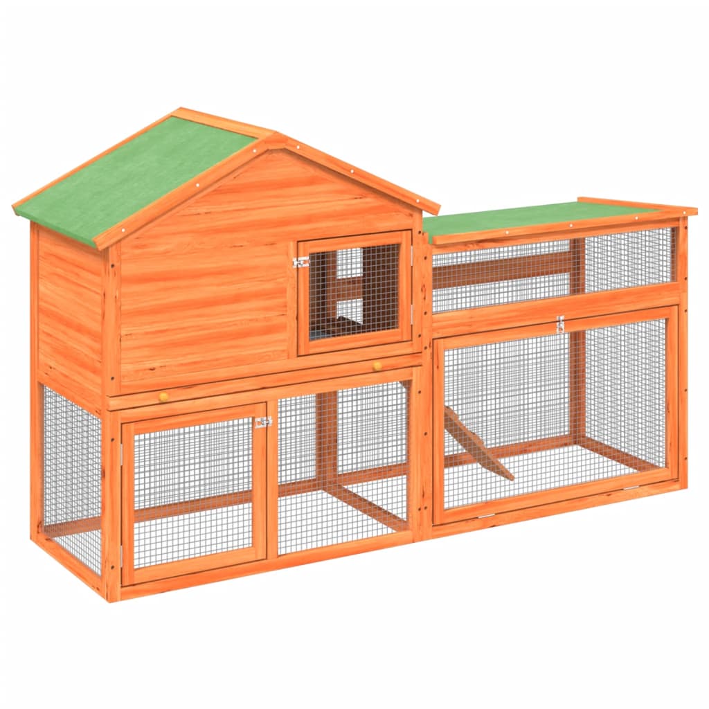 Vidaxl Rabbit Hutch 185.5x60.5x109.5 cm Pine solide brun