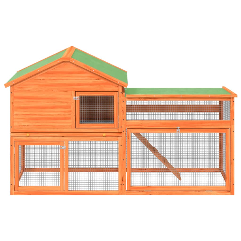 Vidaxl Rabbit Hutch 185.5x60.5x109.5 cm Pine solide brun