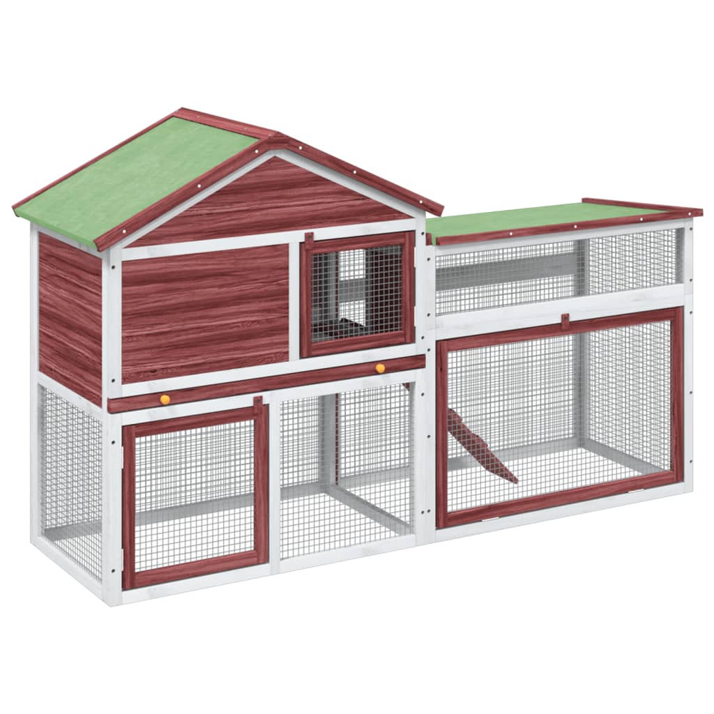 Vidaxl Rabbit Hutch 185.5x60.5x109.5 cm Solid Pine Mocha -colored