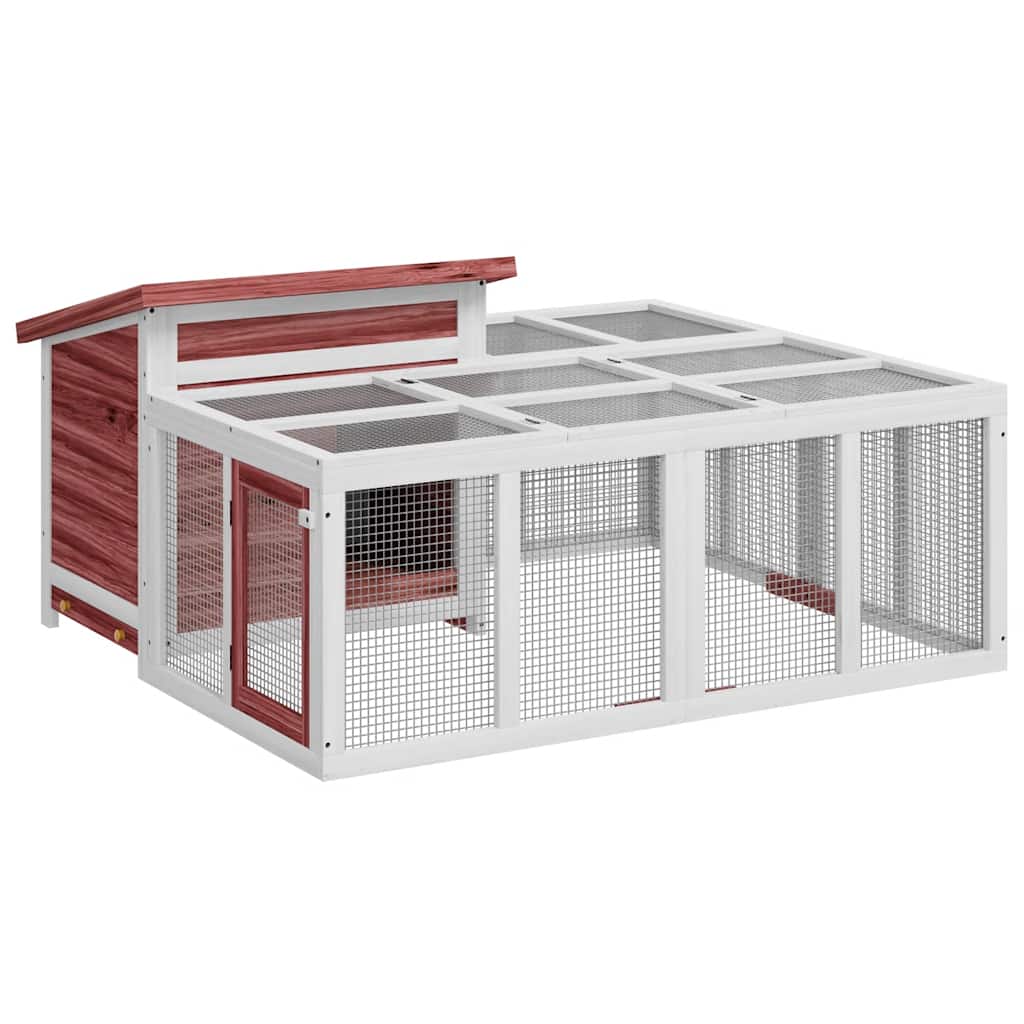 Vidaxl Rabbit Hutch 144x123x67,5 cm Pine solide mocha -colored