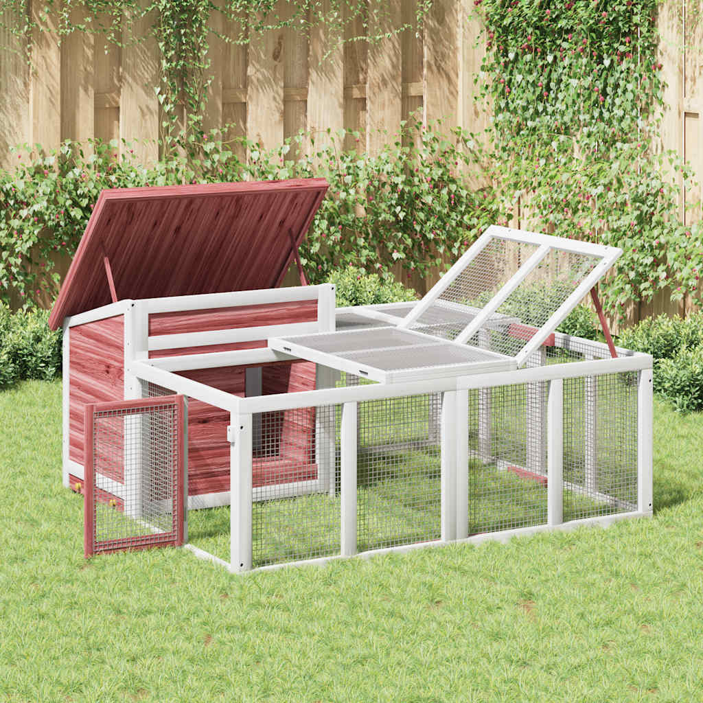 Vidaxl Rabbit Hutch 144x123x67,5 cm Pine solide mocha -colored