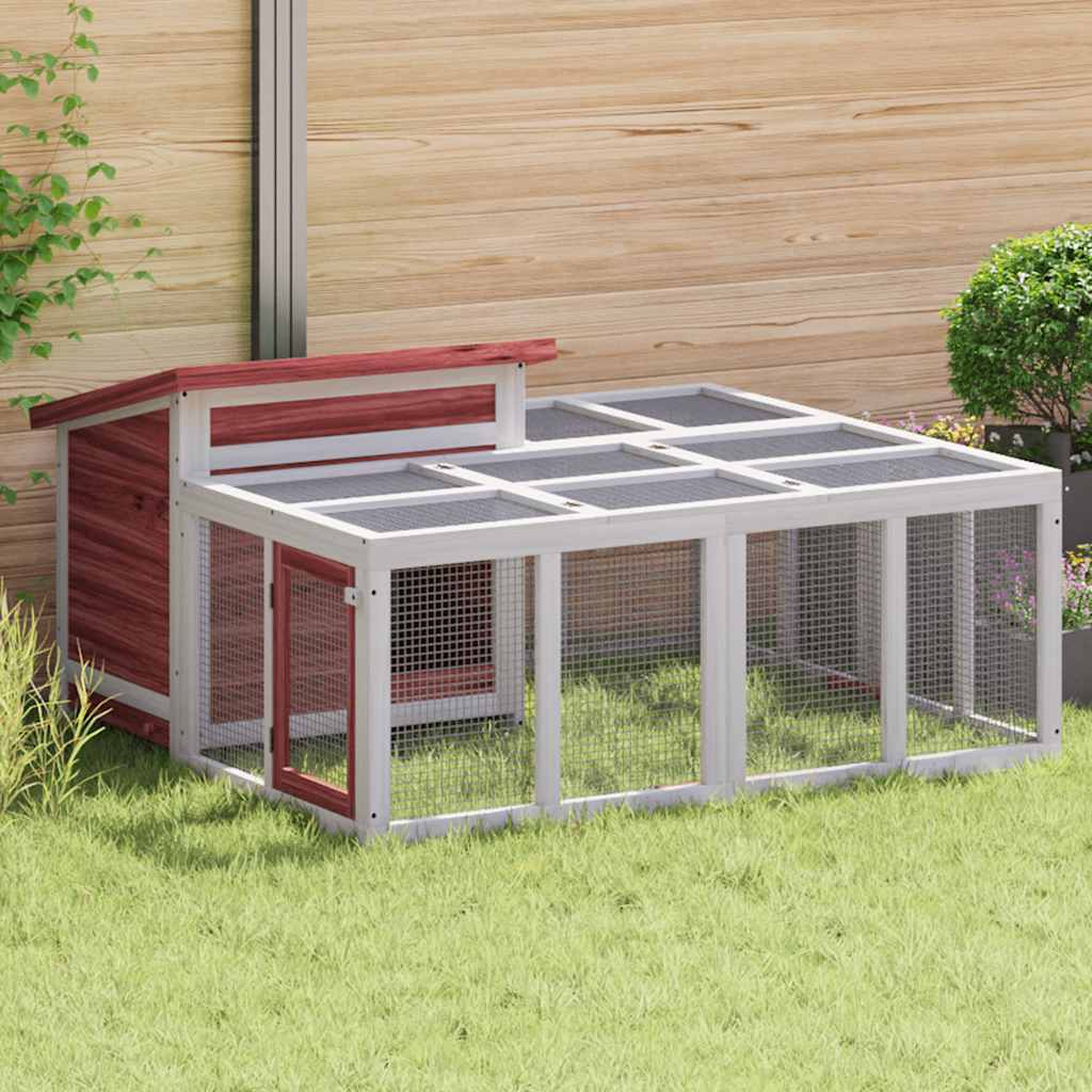 Vidaxl Rabbit Hutch 144x123x67,5 cm Pine solide mocha -colored