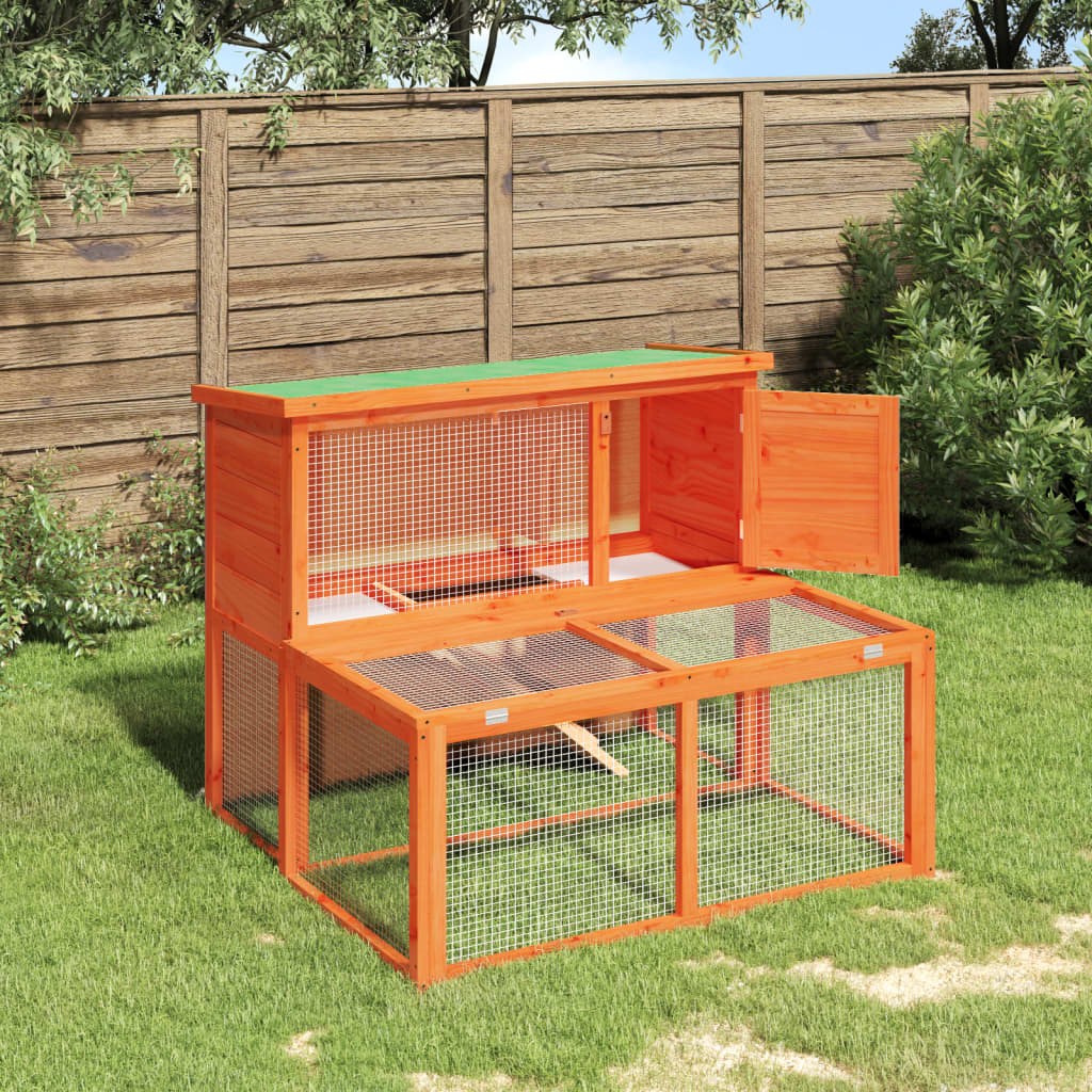 Vidaxl Rabbit Hutch 102x90x84.5 cm Pine solide brun