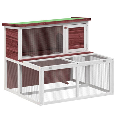 Vidaxl Rabbit Hutch 102x90x84.5 cm Aigger en pin solide -Colore