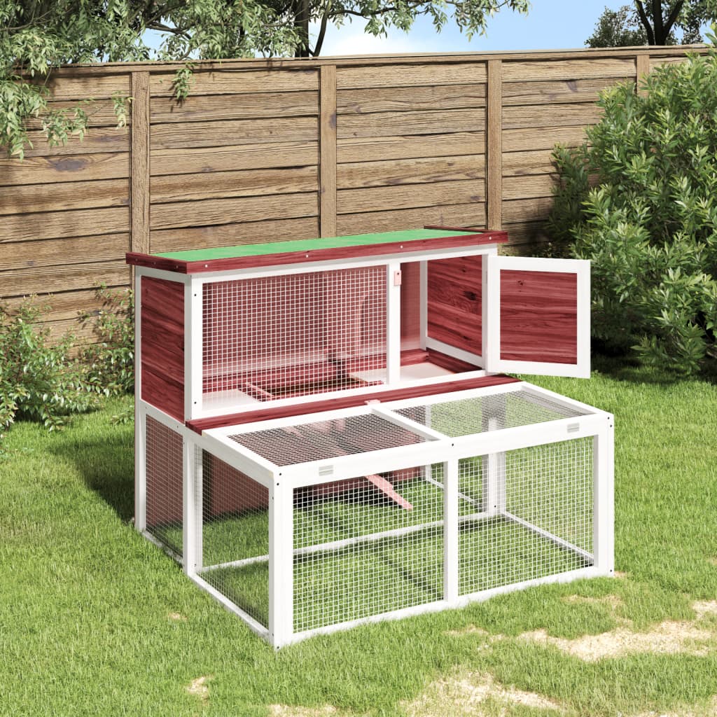 Vidaxl Rabbit Hutch 102x90x84.5 cm Aigger en pin solide -Colore
