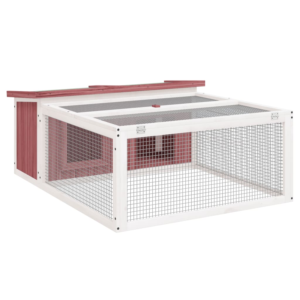Clapier à lapin Vidaxxl 117,5x97x47,5 cm en bois de pin massif couleur moka