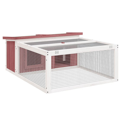 Clapier à lapin Vidaxxl 117,5x97x47,5 cm en bois de pin massif couleur moka