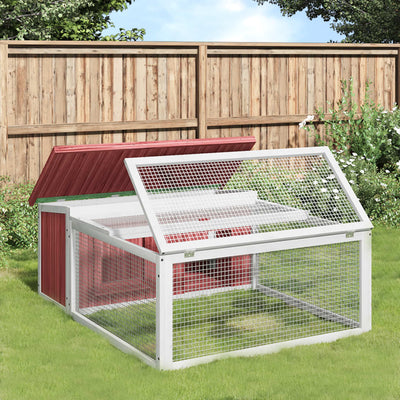 Clapier à lapin Vidaxxl 117,5x97x47,5 cm en bois de pin massif couleur moka