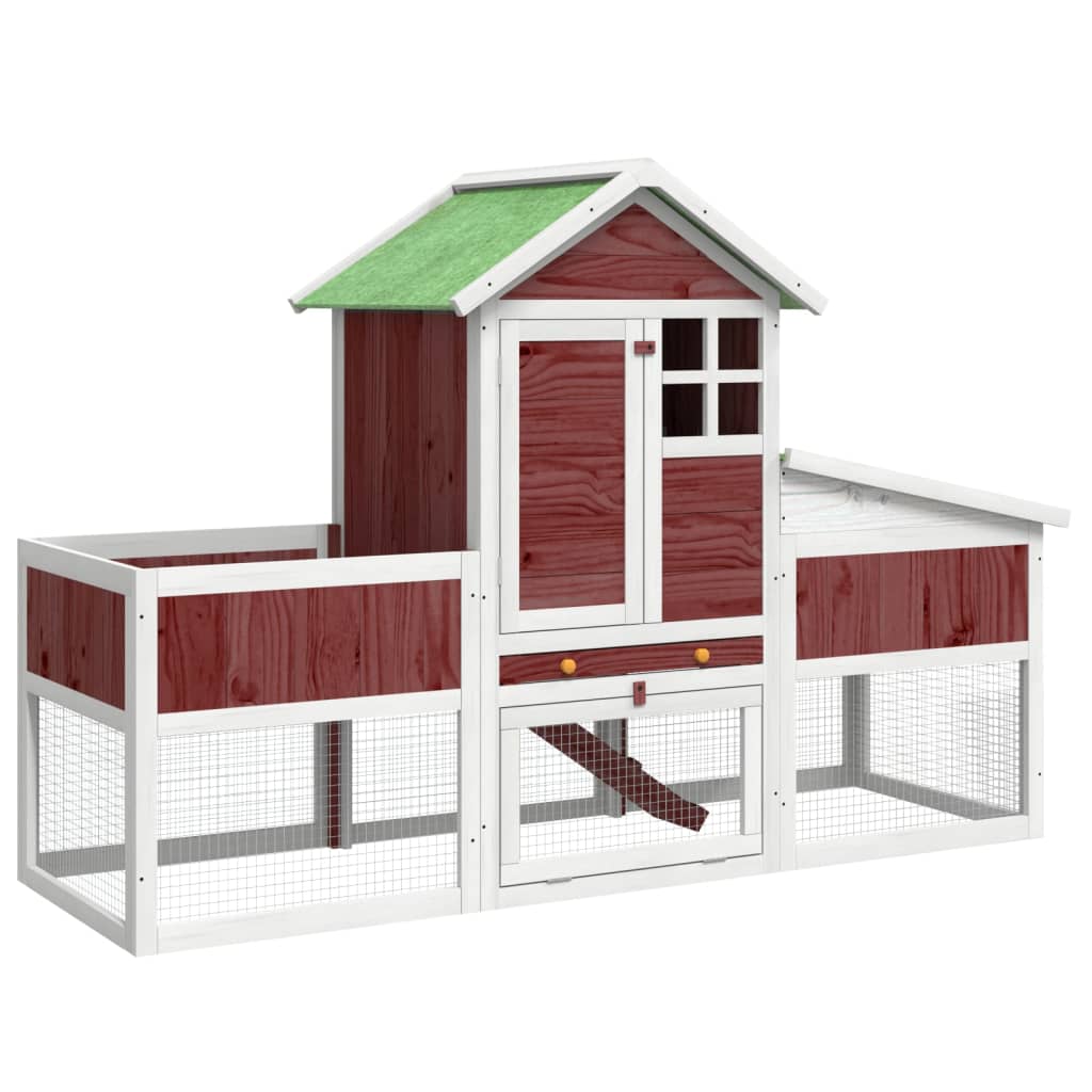 Vidaxl Rabbit Hutch 170x63x113 cm en pin massif solide -colored