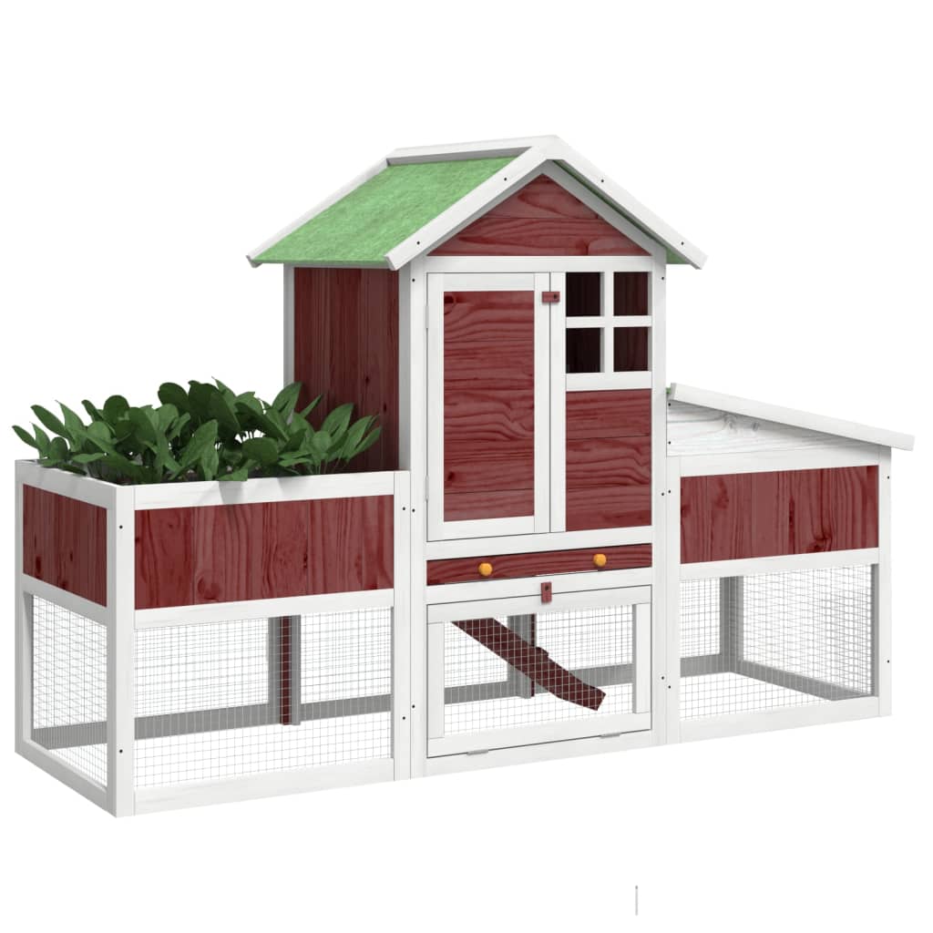 Vidaxl Rabbit Hutch 170x63x113 cm en pin massif solide -colored