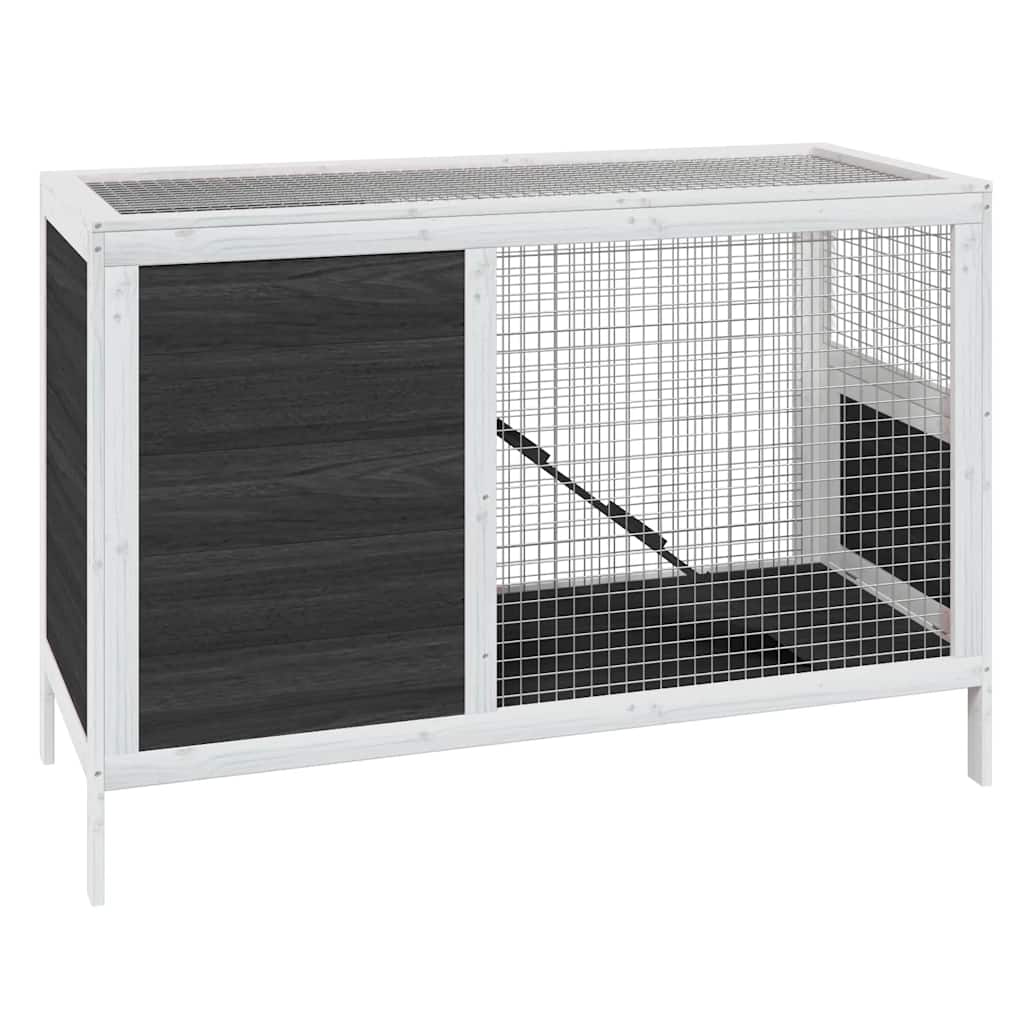Vidaxl Rabbit Hutch 103x44x69.5 cm Gris de pin solide