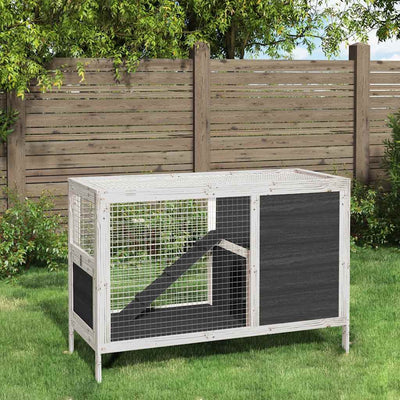 Vidaxl Rabbit Hutch 103x44x69.5 cm Gris de pin solide