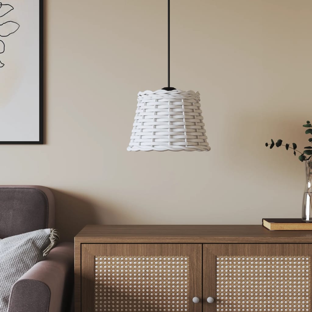 Abstrape à lampe de plafond Vidaxl Ø20x15 cm en osier blanc