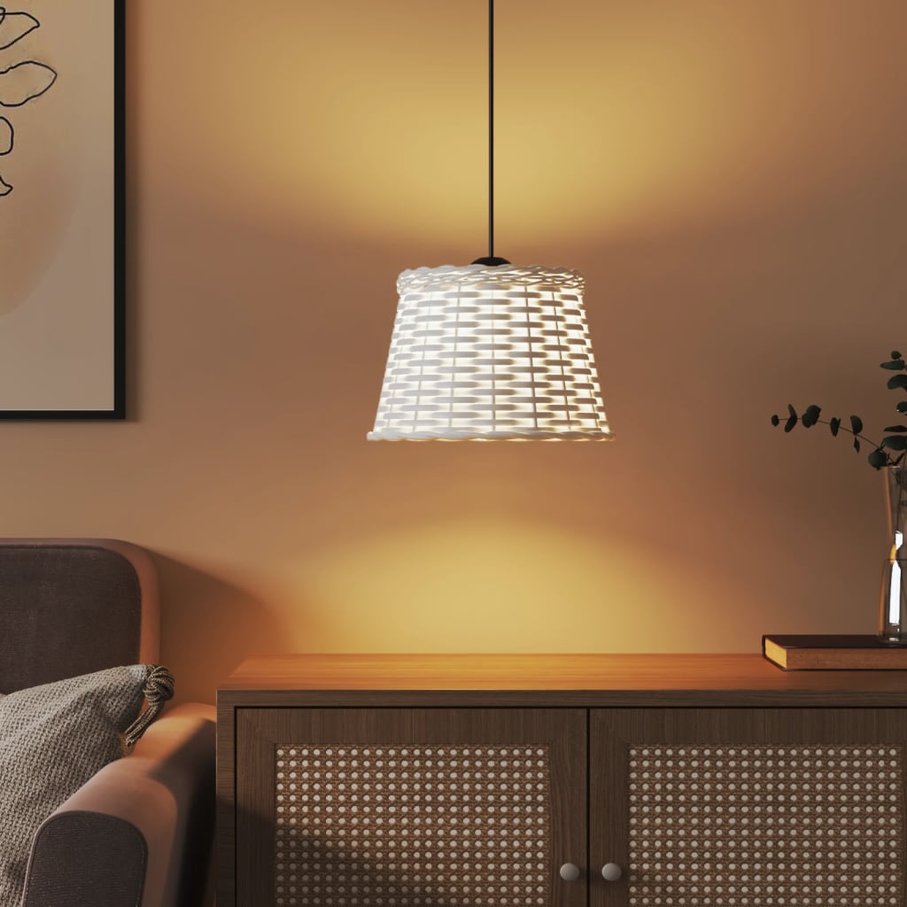 Abstrape à lampe à plafond Vidaxl Ø25x17 cm en osier blanc