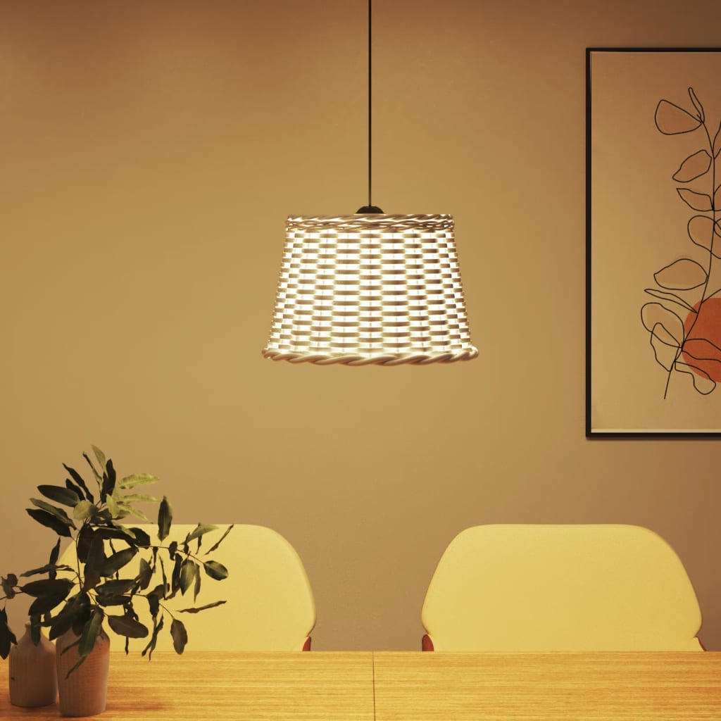 Abstrape à lampe à plafond Vidaxl Ø40x26 cm en osier blanc