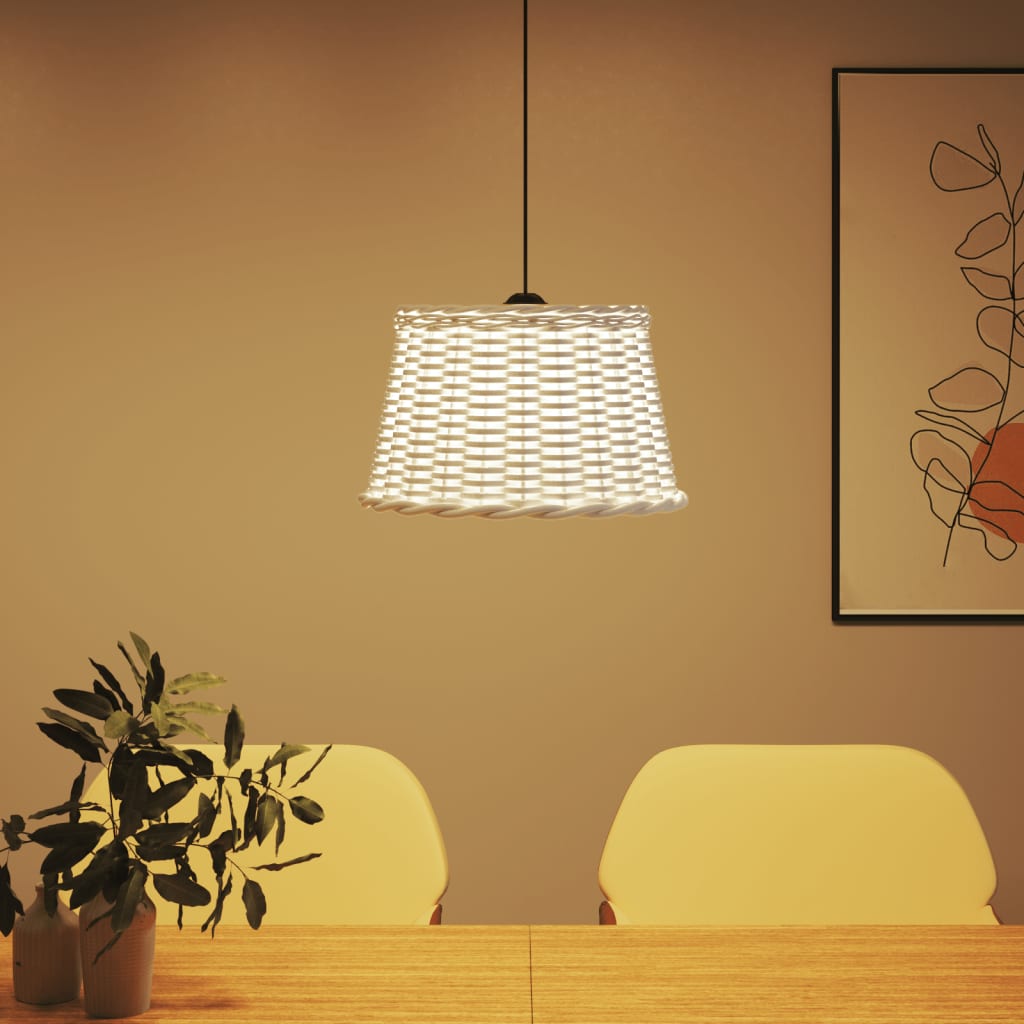 Abstrape à lampe à plafond Vidaxl Ø45x28 cm en osier blanc