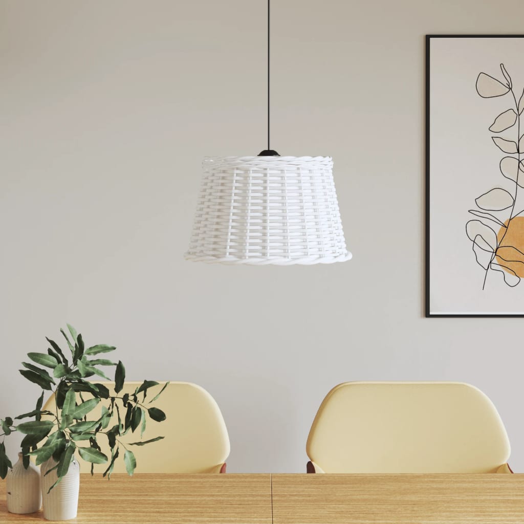 Abstrape à lampe à plafond Vidaxl Ø45x28 cm en osier blanc