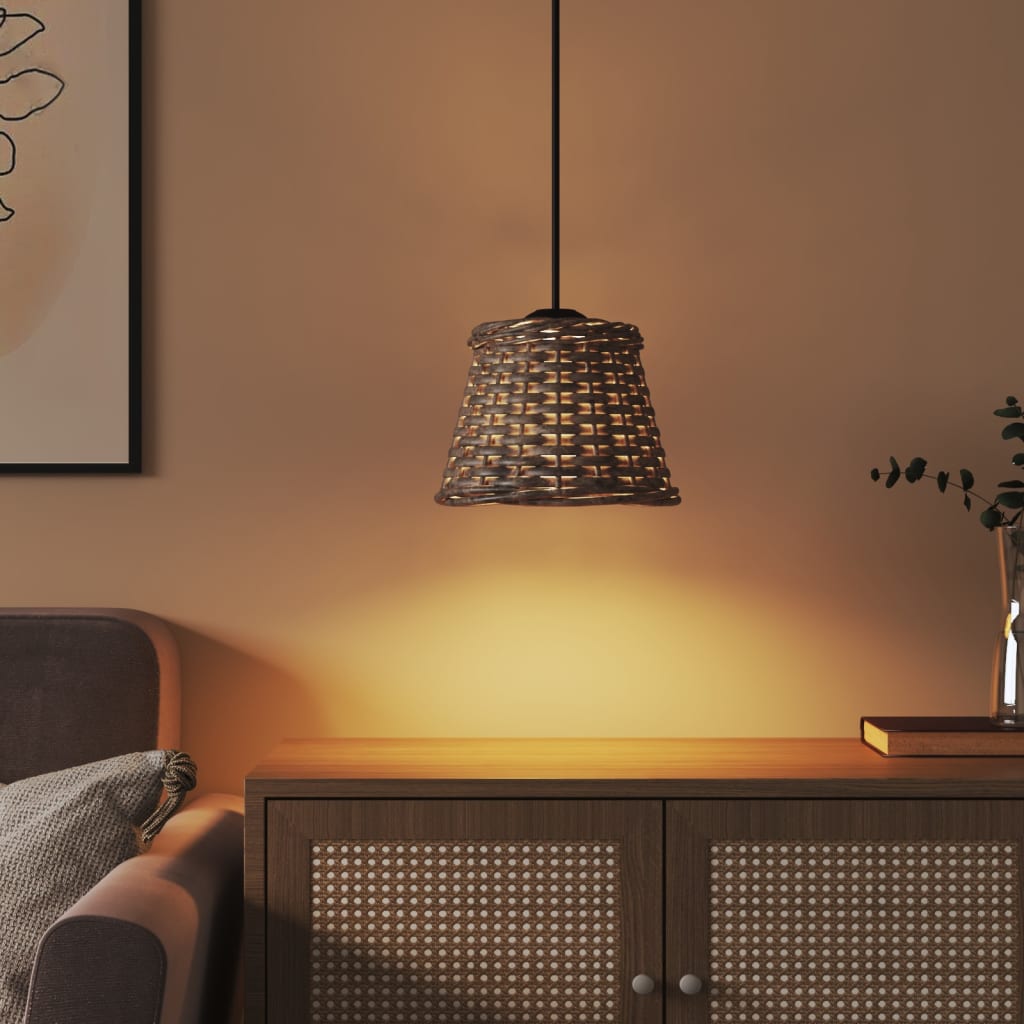 Abstrape à lampe à plafond Vidaxl Ø15x12 cm en osier brun