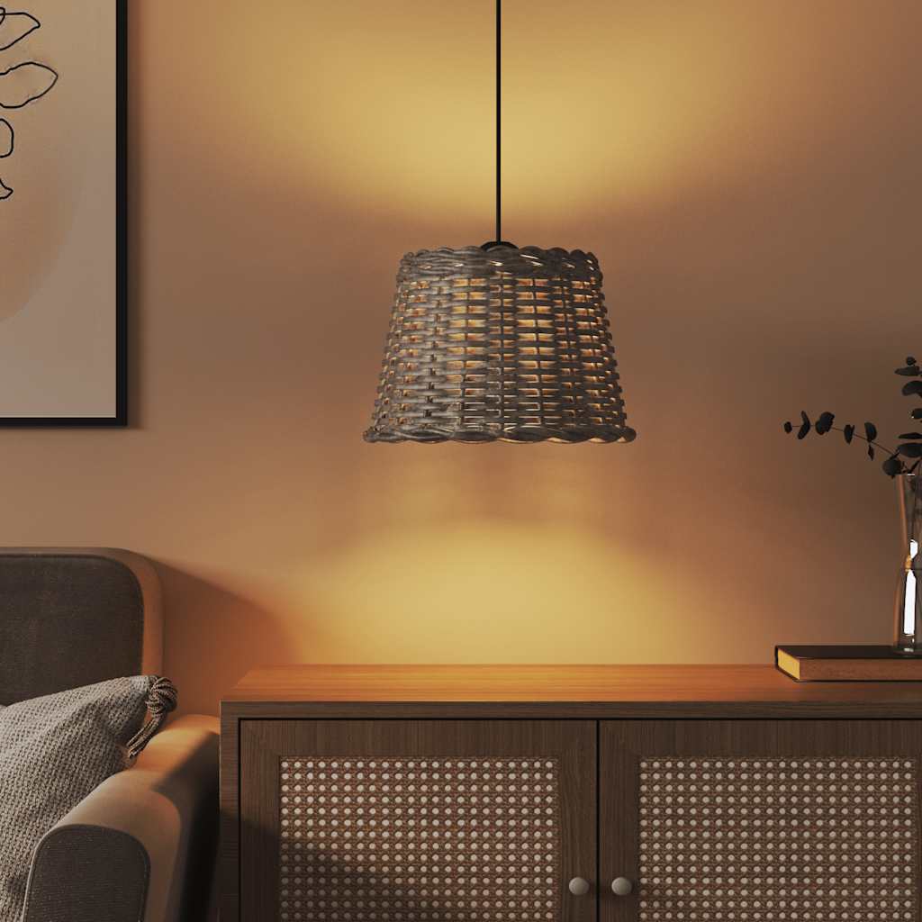 Abstrape à lampe à plafond Vidaxl Ø30x20 cm en osier brun