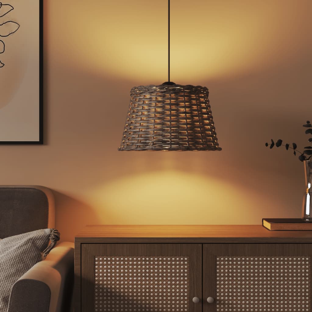 Abstrape à lampe à plafond Vidaxl Ø38x23 cm en osier brun