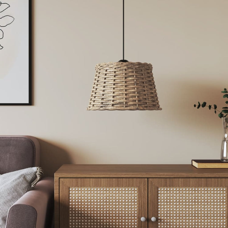 Abstrape à lampe à plafond Vidaxl Ø38x23 cm en osier brun
