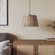Abstrape à lampe à plafond Vidaxl Ø38x23 cm en osier brun