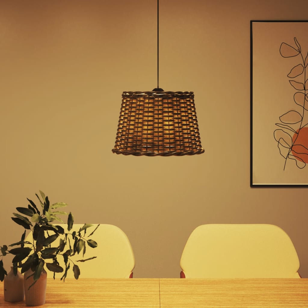 Abstrape à lampe à plafond Vidaxl Ø40x26 cm en osier brun